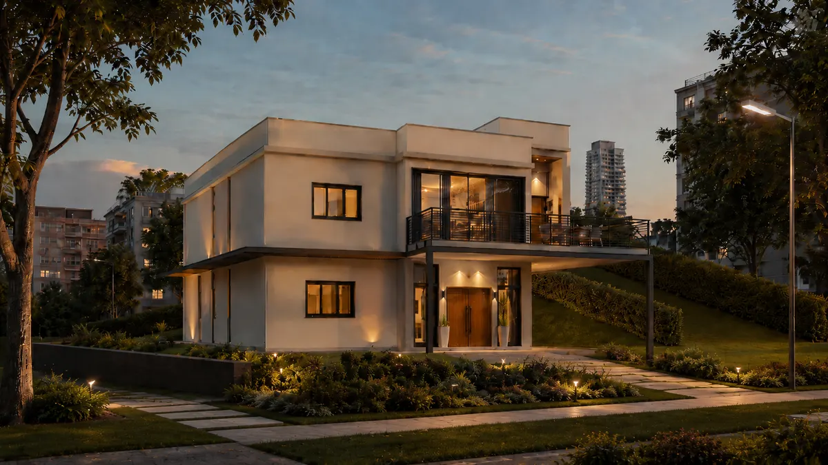2-Storey Residential Residence — Exterior Architectural 3D Render