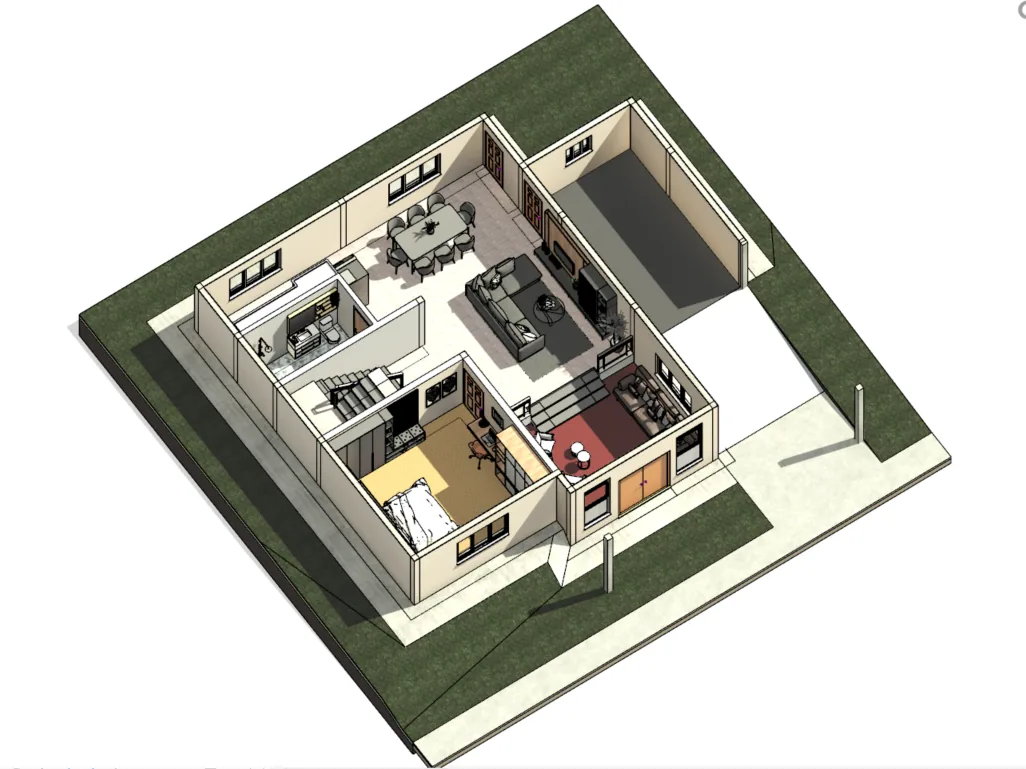 2-Storey Residential BIM Model — Ground Floor Plan