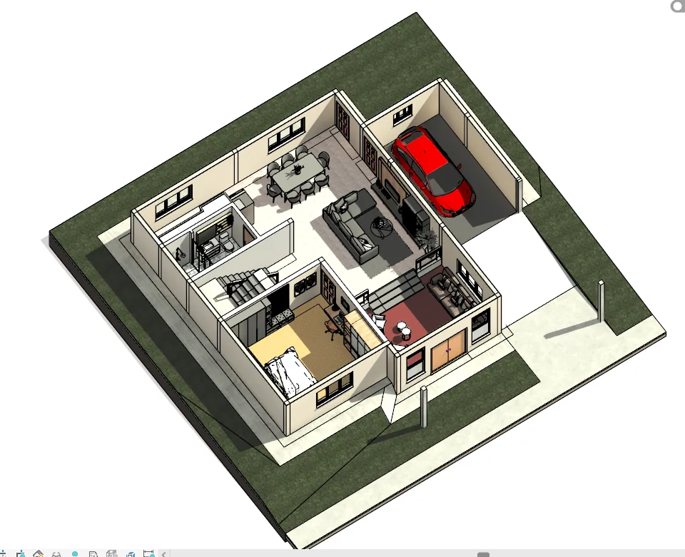 2-Storey Residential BIM Model — Front Elevation