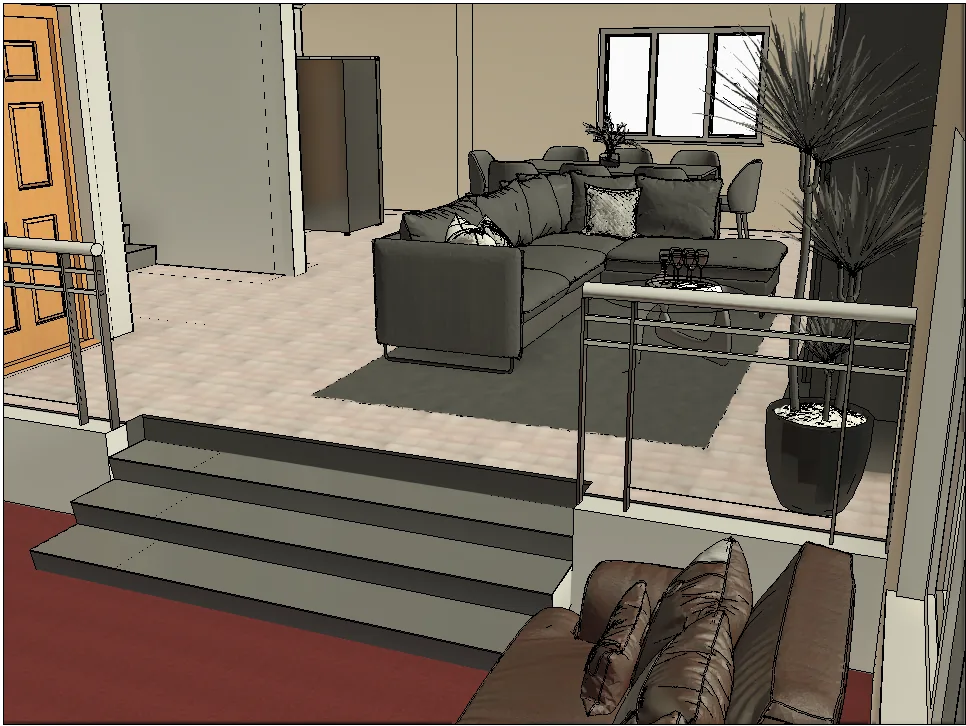 2-Storey Residential BIM Model — Building Section
